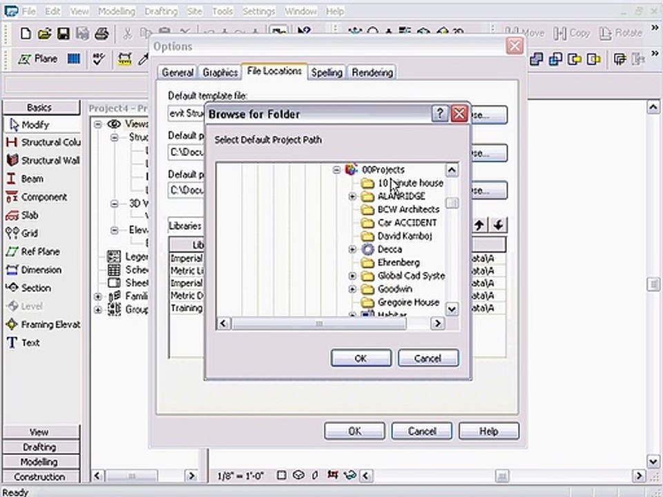 REVIT Structure Training OPTIONS