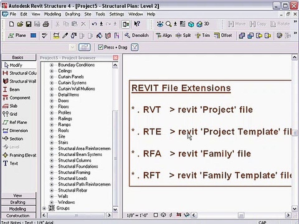 REVIT Structure Training FILE-EXTENSIONS