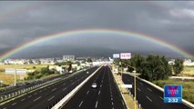 Aparece arcoíris en la México-Puebla