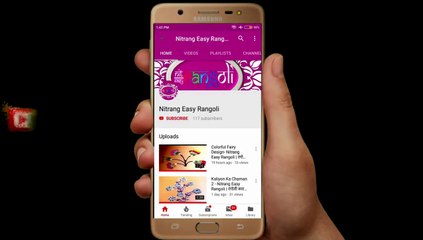 Hand Rangoli Design R001 - #HomeRangoliDesign