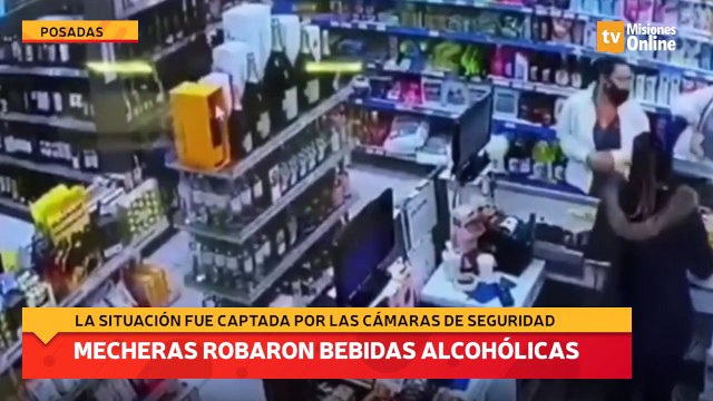 Mecheras robaron bebidas alcohólicas