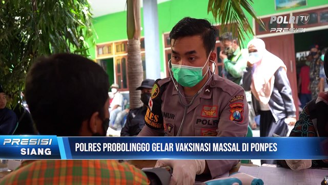 Sasar Santri, Polres Probolinggo Gelar Vaksinasi di Pondok Pesantren