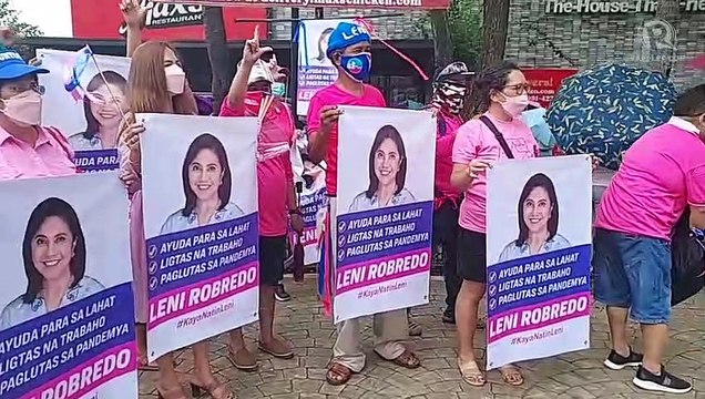 Supporters of Leni Robredo arrive in Sofitel area ahead of COC filing
