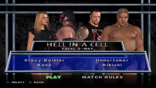 Here Comes the Pain Stacy Keibler(ovr 100) vs Kane vs Undertaker vs Rikishi