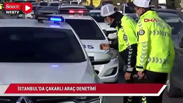 İstanbul'da çakarlı araç denetimi