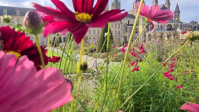 WALKING TOUR IN CAEN NORMANDIE CALVADOS DEPARTMENT IN NORTHERN FRANCE