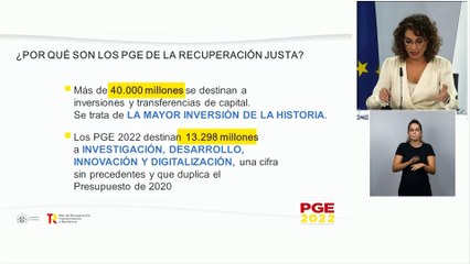 Los Presupuestos de 2022 destinarán 6 de cada 10 euros a gasto social
