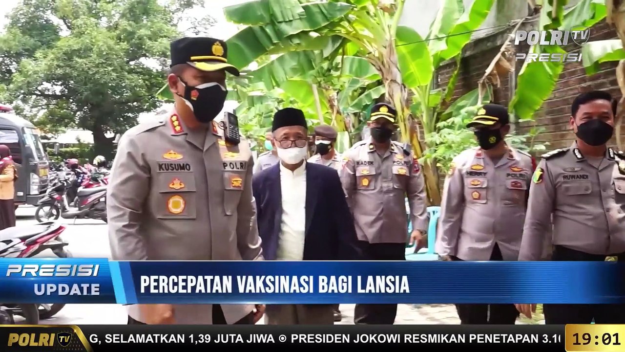 PRESISI Update 19.00 WIB : Polresta Sidoarjo, Percepatan Vaksinasi Bagi Lansia
