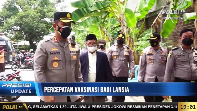 PRESISI Update 19.00 WIB : Polresta Sidoarjo, Percepatan Vaksinasi Bagi Lansia