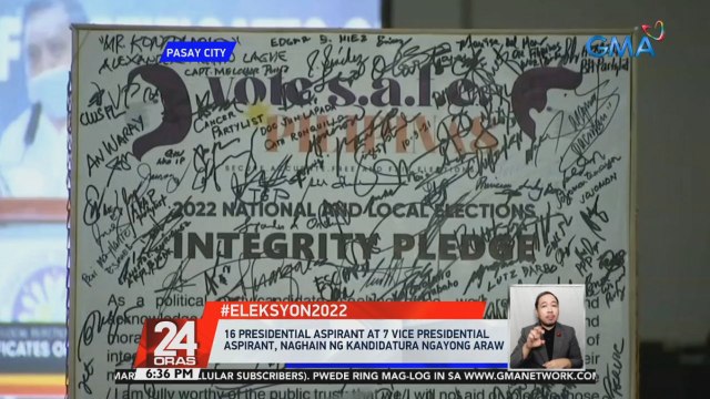 16 Presidential aspirant at 7 Vice Presidential aspirant, naghain ng kandidatura ngayong araw | 24 Oras