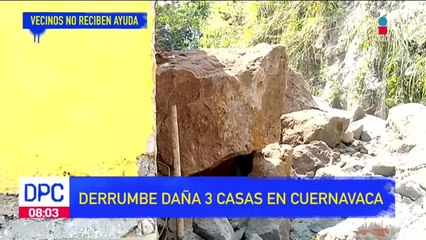 Derrumbe daña 3 viviendas en Cuernavaca
