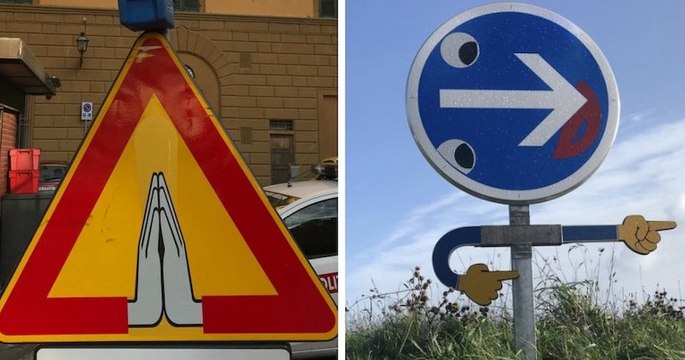Ce street-artiste breton détourne les panneaux routiers avec brio