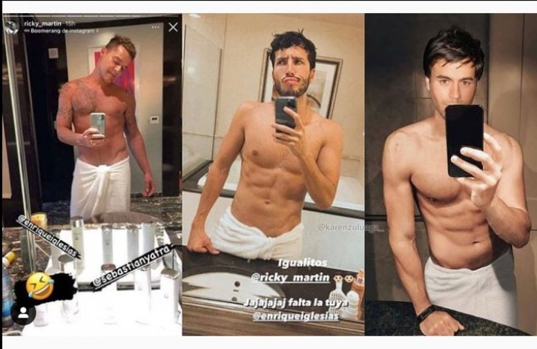 Enrique Iglesias no se atreve a comparar sus abdominales con los de Ricky Martin y Sebastián Yatra