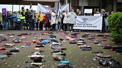 Women Protest Cuts In Motherwell