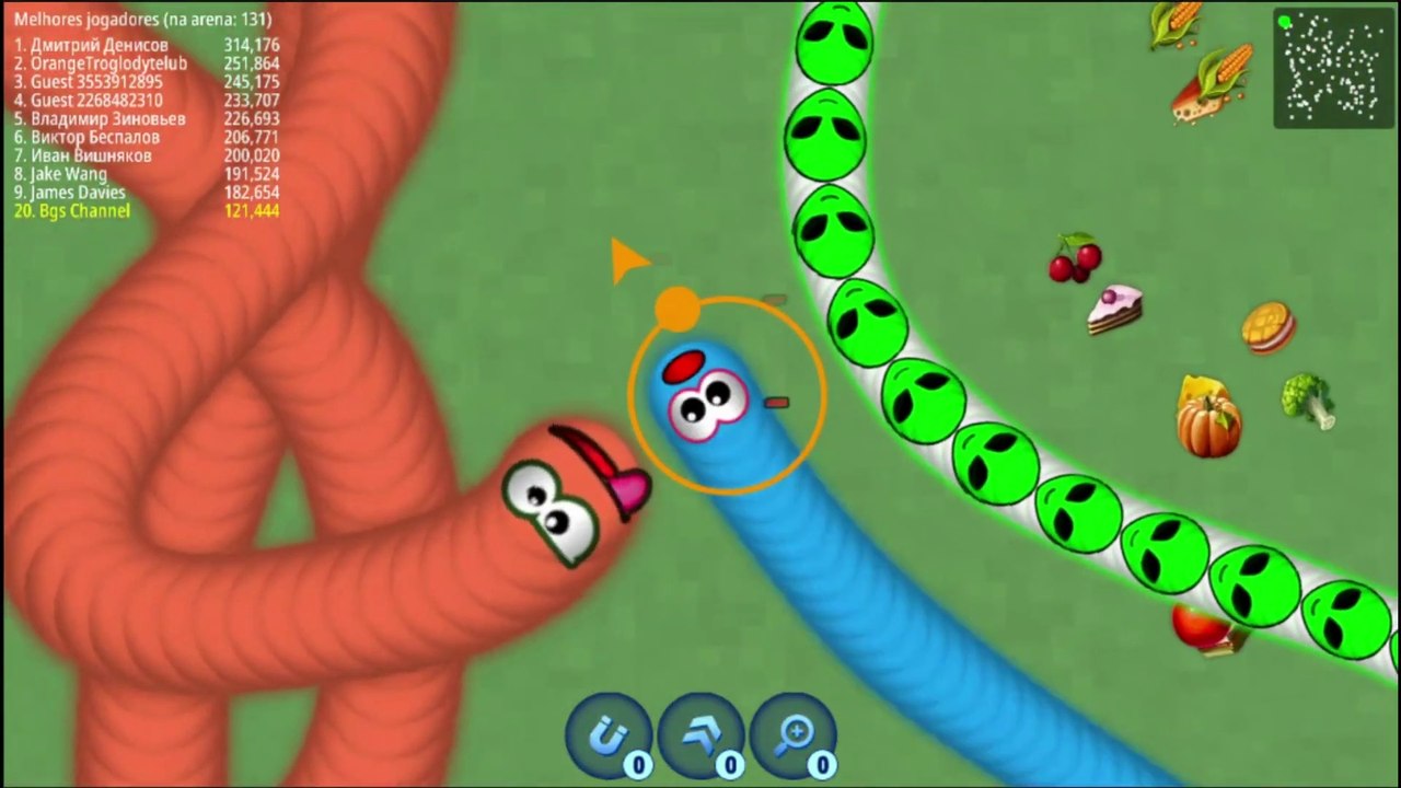 WORMS ZONE GAMEPLAY VÍDEO 5 - PASSANDO O RODO NA ARENA     Worms Zone .io