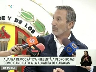 Alianza Democrática presenta a  Pedro José Rojas como candidato a la Alcaldía de Caracas