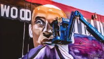 LadieOne paints the biggest Kobe Bryant memorial tribute mural in the world - Ewkuks gallery Los Angeles_SHOP