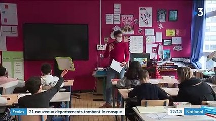 Covid-19 : Fin du port du masque obligatoire à l'école pour 21 nouveaux départements
