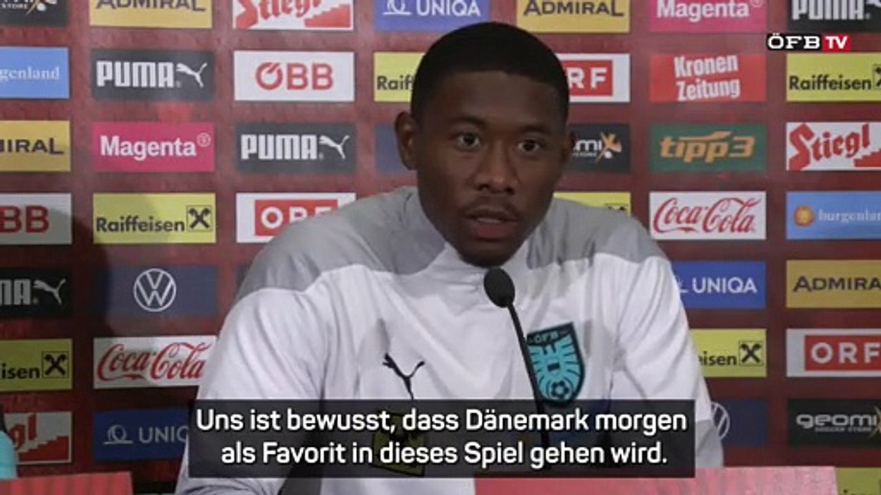 Alaba: 'Dänemark geht als Favorit ins Spiel'