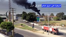 السيطرة على حريق ضخم في خزان وقود في جنوب لبنان