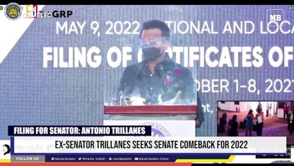 Ex-senator Trillanes seeks Senate comeback for 2022