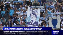 Les supporters de l'OM rendent hommage à Bernard Tapie au stade Vélodrome