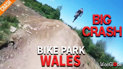 'BIG CRASH sends mountain biker over the handlebars '
