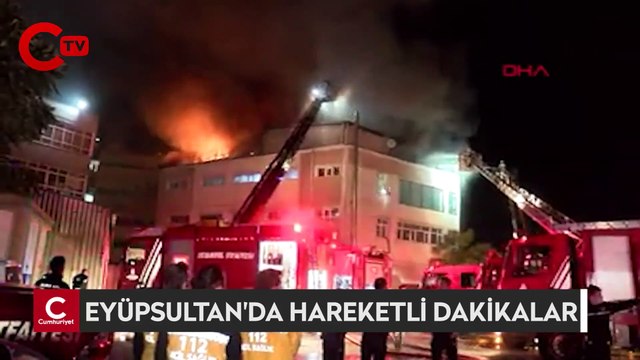 Eyüpsultan'da 4 katlı binanın çatı katında yangın