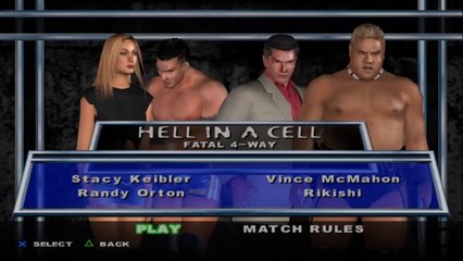 Here Comes the Pain Stacy Keibler(ovr 100) vs Randy Orton vs Vince McMahon vs Rikishi