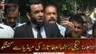 PML-N Leader Attaullah Tarar talks to media in Lahore