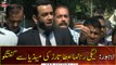 PML-N Leader Attaullah Tarar talks to media in Lahore