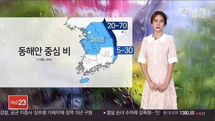 [날씨] 내일까지 동해안 중심 비…모레 전국 비