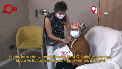 Kanser savaşçısı üç kadın, moral vermeye geldi