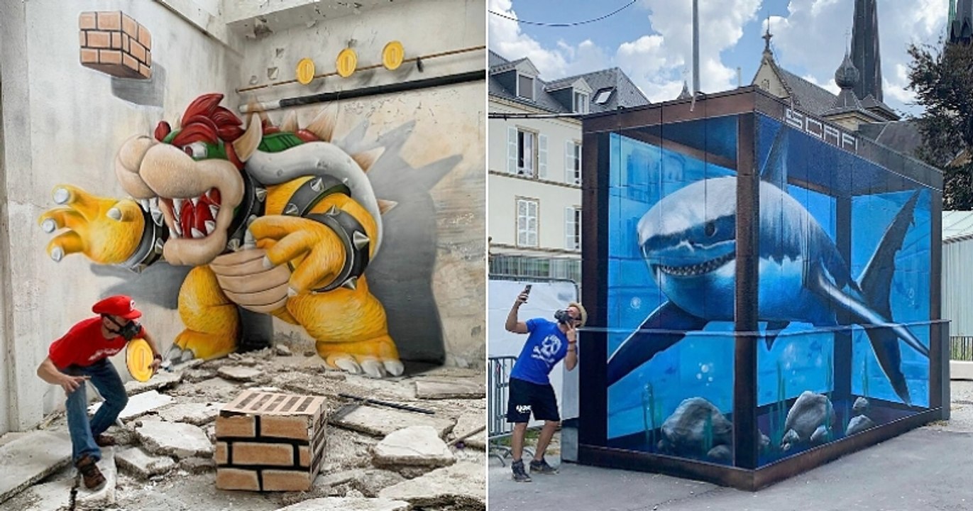 Ce street artiste réalise des graffitis en 3D et le rendu est juste exceptionnel