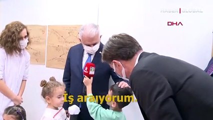 Binali Yıldırım ile anaokulu öğrencisinin gülümseten diyaloğu! "İş arıyorum"