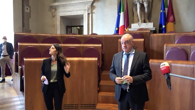 Amministrative, Michetti incontra Raggi in Campidoglio: Non sono qui per accordi di palazzo