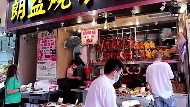 Street Food || Rice with Roasted Ducks Roasted Pork Asian Food .