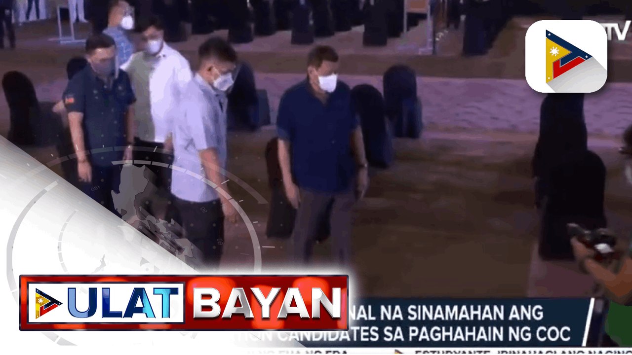 Pres. Duterte, personal na sinamahan ang administration candidates sa paghahain ng COC; Sen. Dela Rosa, naghain ng COC sa pagka-pangulo sa ilalim ng PDP-Laban