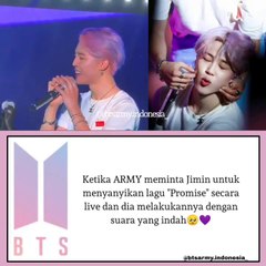 Momen ketika Jimin menyanyikan lagu "Promise"