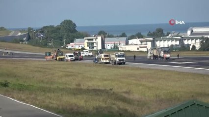 Trabzon Havalimanı'nın pisti yeniden bakıma alındı