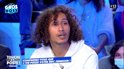 Anyss, rappeur, explique pourquoi il aimerait voter pour Eric Zemmour en 2022