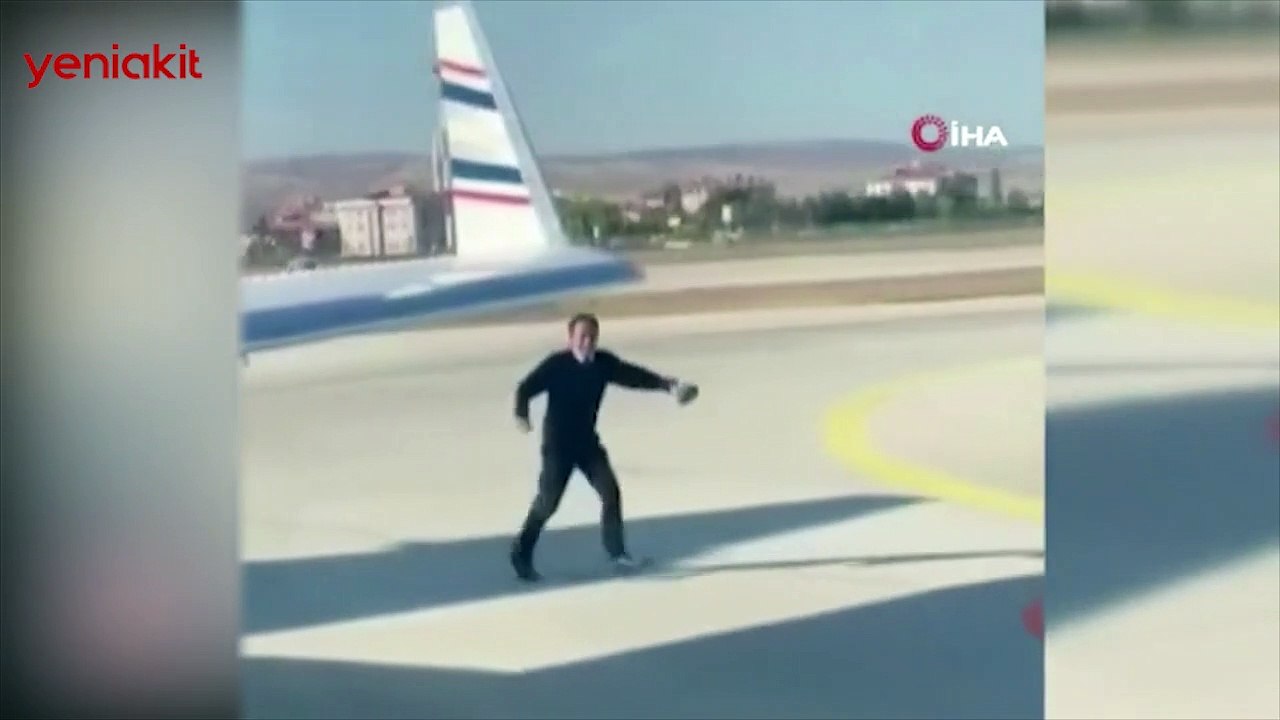 Esenboğa Havalimanı'nda ilginç anlar! Uçağa binen pilot, pistte son anda fark etti
