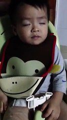 Poor my Little Tiger for felling asleep but his auntie kept playing with him ‍♀️