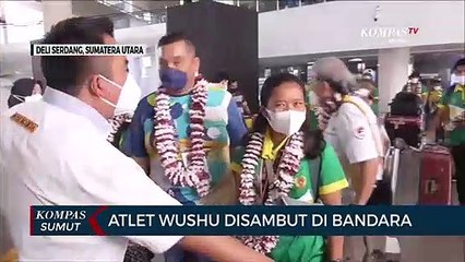 Capai Target Perolehan Medali, Rombongan Atlet Wushu Disambut Meriah