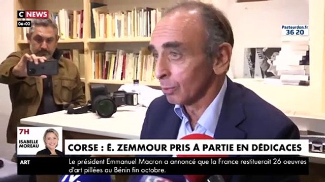 Corse : Après avoir été pris à partie lors d une séance de dédicace à Sartène, Eric Zemmour affirme que personne ne l'empêchera d'exprimer ses idées