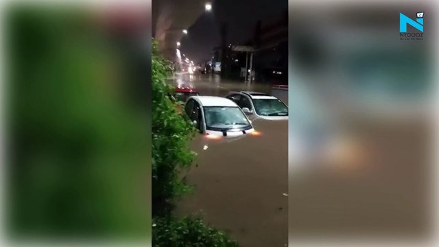 Hyderabad streets flooded after heavy rain, homes, cars submerged