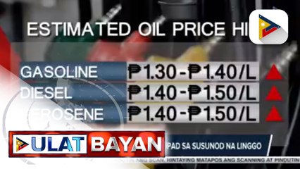 Big time oil price hike, ipatutupad sa susunod na linggo