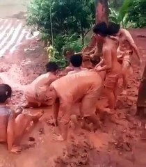 Charming Village Day: Little Boys Enjoy Nature’s Beauty 🌳