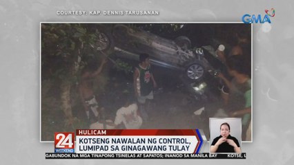 Kotseng nawalan ng kontrol, lumipad sa ginagawang tulay | 24 Oras Weekend