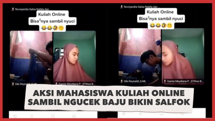 Kuliah Online Sambil Ngucek Baju, Aksi Mahasiswa Ini Bikin Salah Fokus